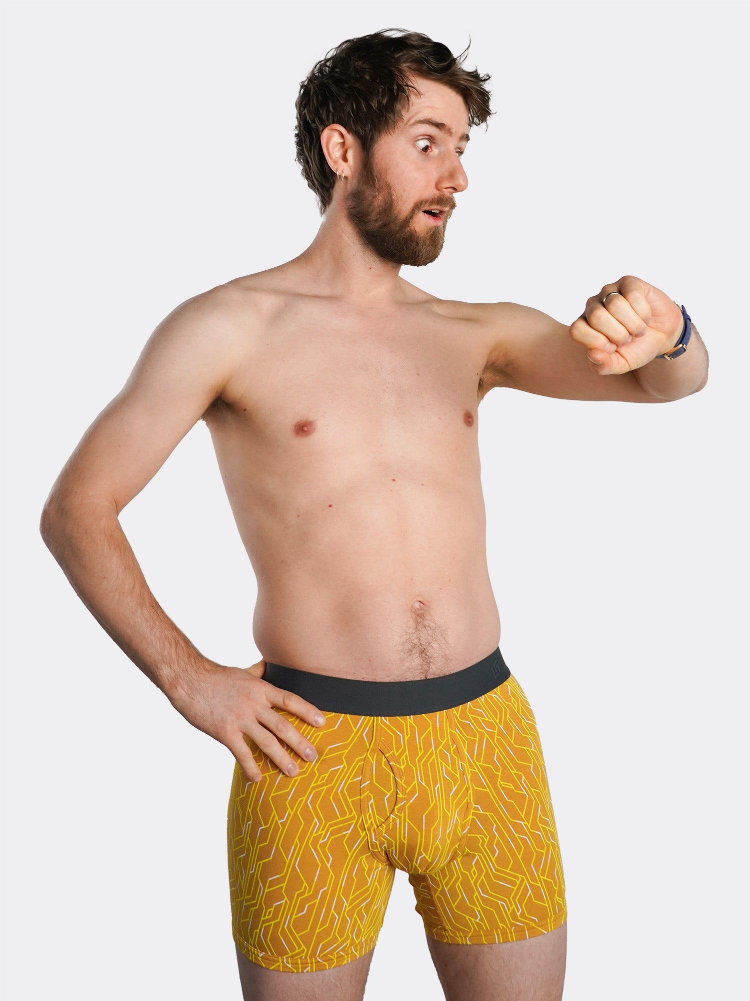  Men's Boxer Briefs - Yellows / Men's Boxer Briefs